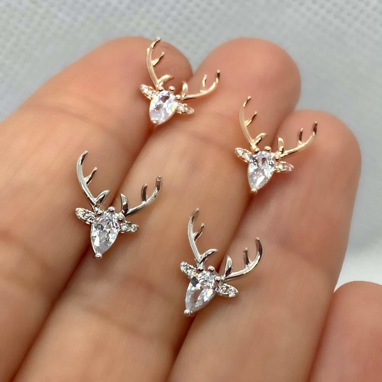 Antler Earrings With Clear Zircon™
