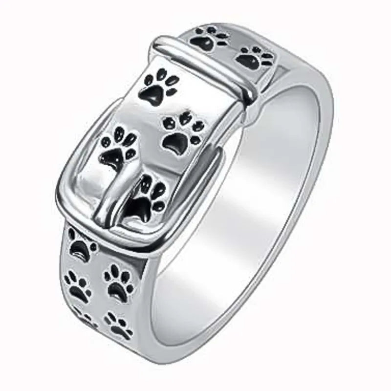 Dog Collar Ring | Silver