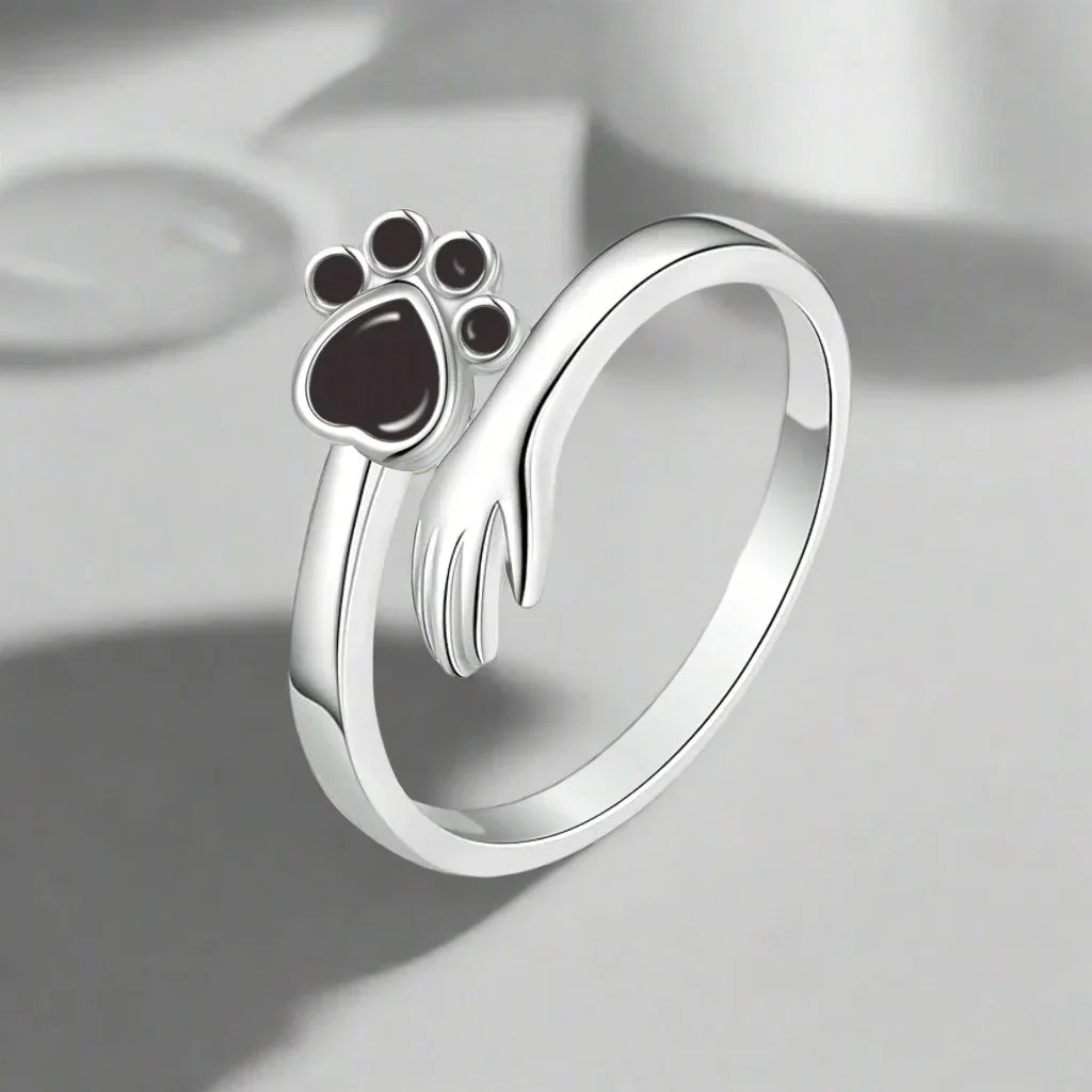 925 Sterling Silver Adjustable Ring™ – Hand and Paw Print Design