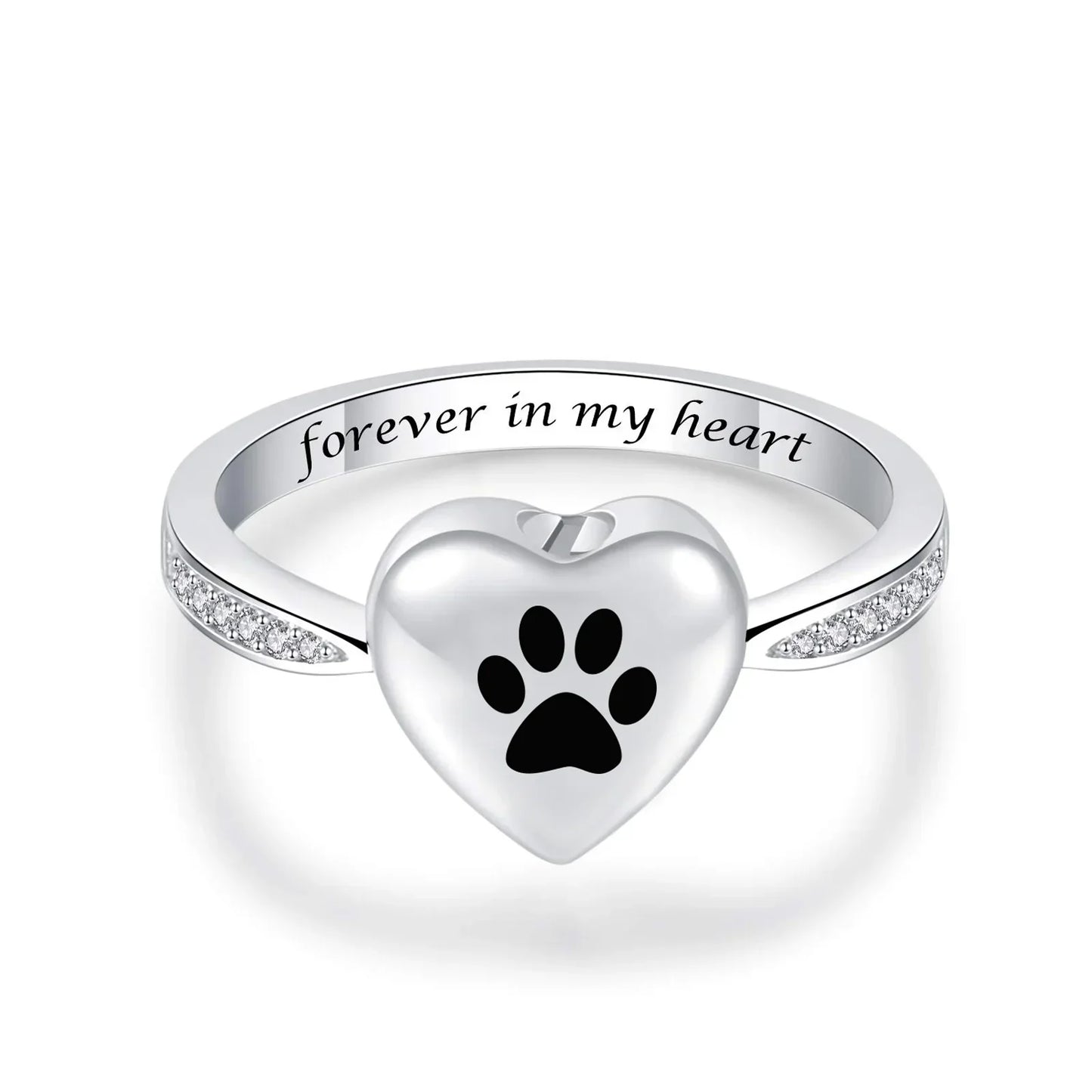 Heart Paw Ring | Silver