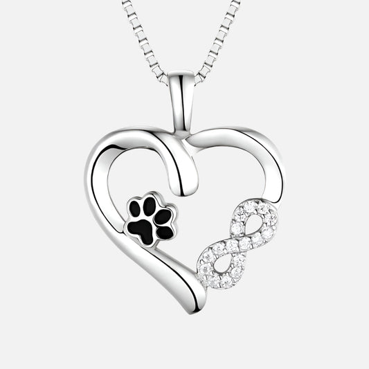 Paw and Heart Necklace with Infinity Charm™