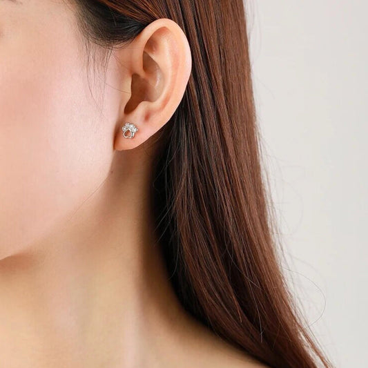 Paw Stud Earrings in Sterling Silver™ – With Sparkling Zirconia