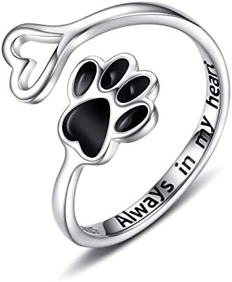 Paw And Heart Ring | Silver