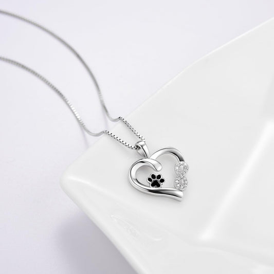 Paw and Heart Necklace with Infinity Charm™