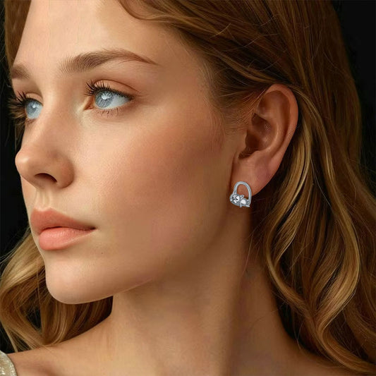 925 Silver Sleeping Puppy Stud Earrings™