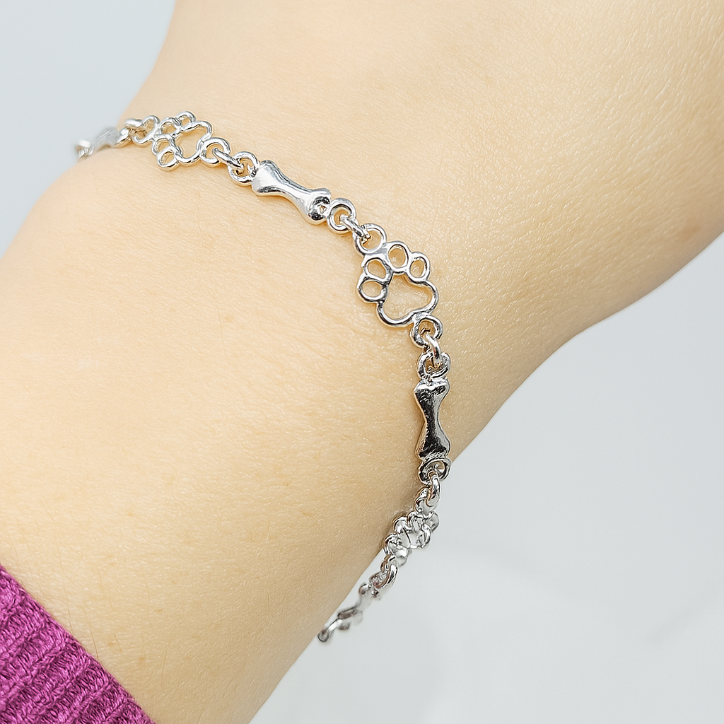 Dog Paw Bracelet | Silver