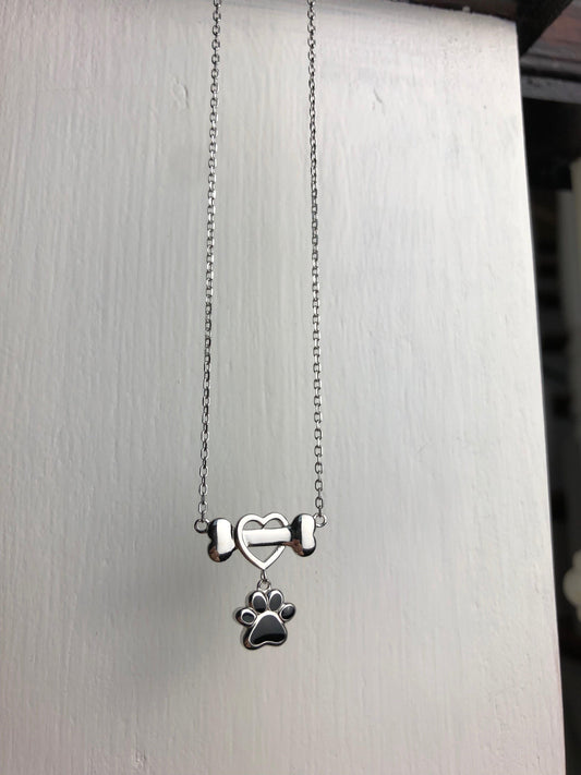 Dainty Dog Paw Necklace in Stainless Steel™
