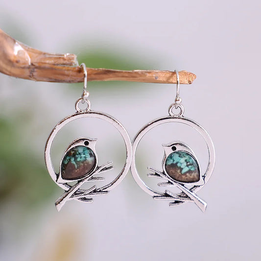 Vintage Bird on Branch Earrings™ – Symbol of Freedom & Serenity