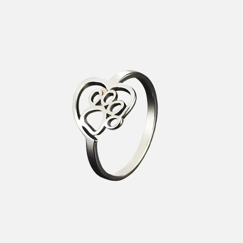 Gold-Tone Paw & Heart Ring™ – Stainless Steel Jewelry for Pet Lovers