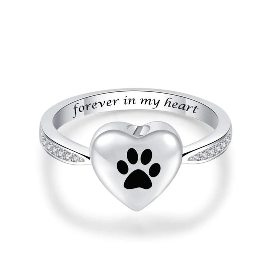 Heart Paw Ring | Silver