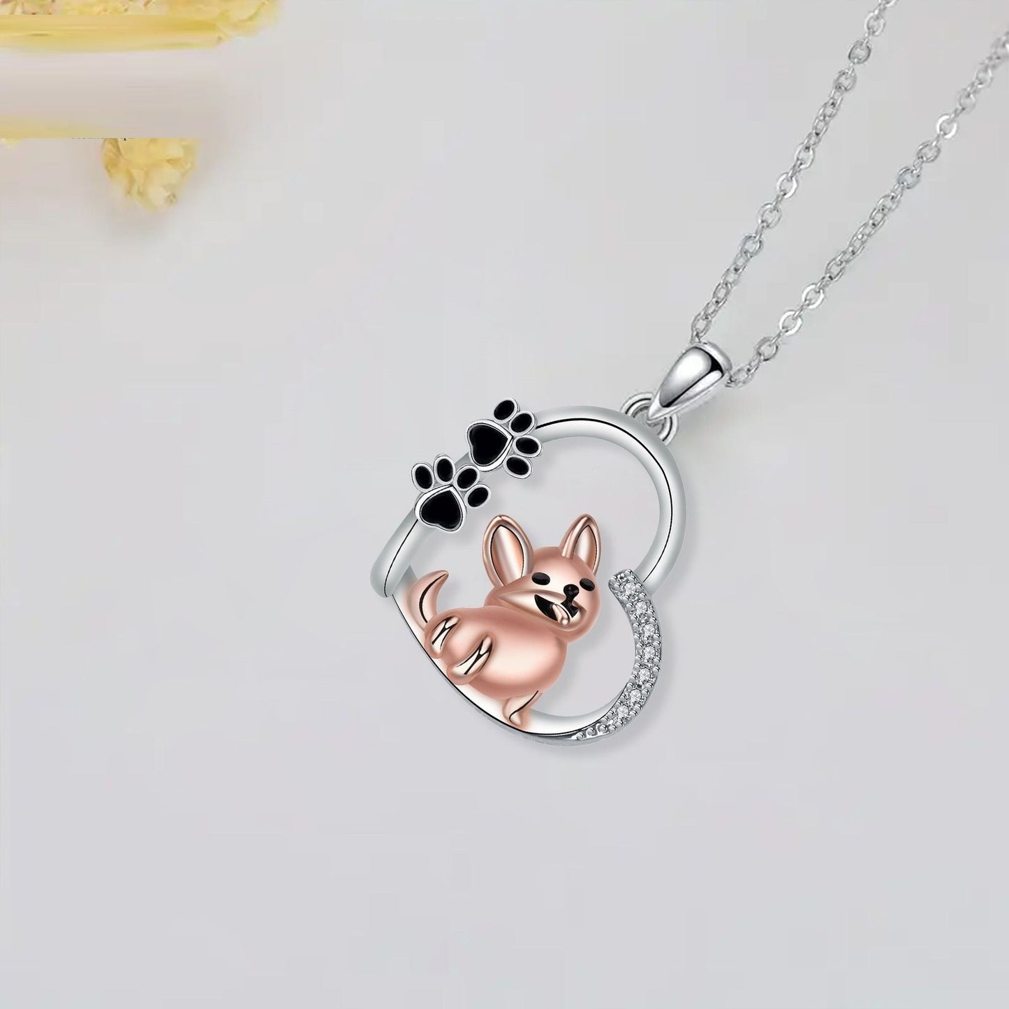 Lovely Heart-shaped Dog Pendant Necklace™