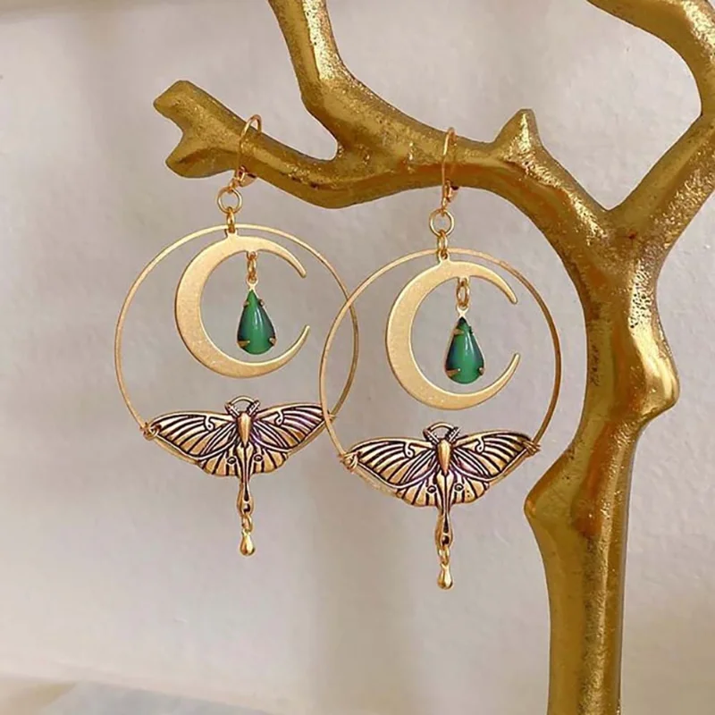 Vintage Golden Moon Dragonfly Earrings™