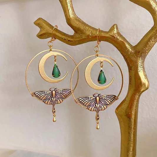 Vintage Golden Moon Dragonfly Earrings™