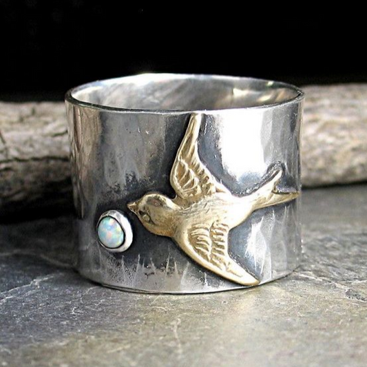 Vintage Hummingbird Silver Ring™