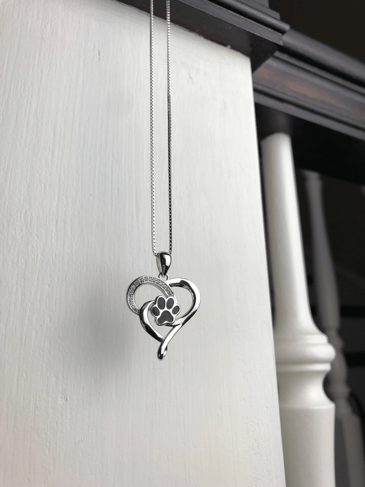 Stainless Steel Infinity Necklace with Heart & Paw™