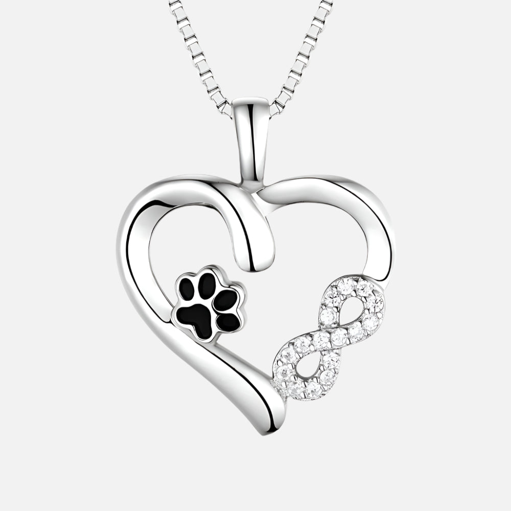 Paw and Heart Necklace with Infinity Charm™