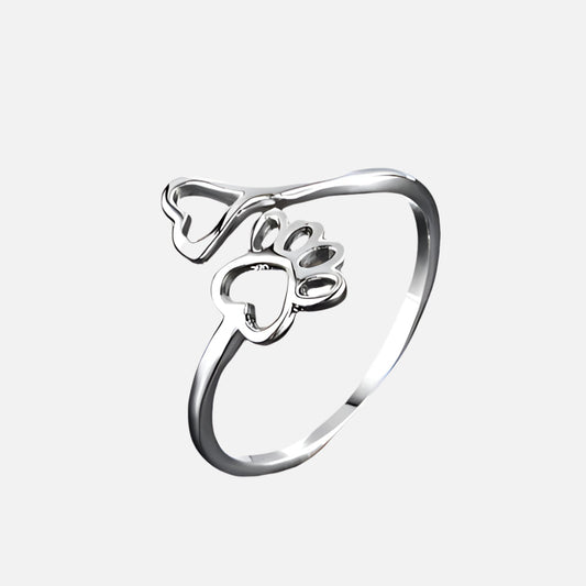 Adjustable Paw & Heart Ring™ – Stainless Steel